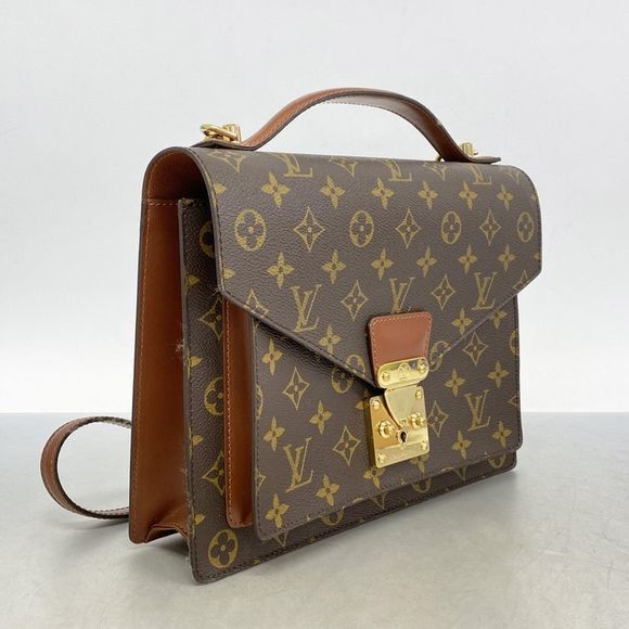 Louis Vuitton Handbag Monogram Monceau 28 M51185 Brown 2-way Bag Ladies - Picture 2 of 10